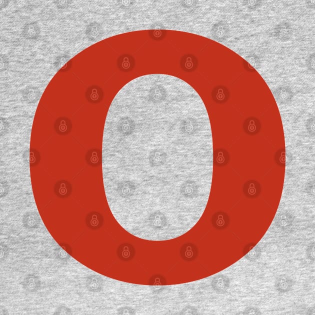 Letter o in Red Text Minimal Typography by ellenhenryart